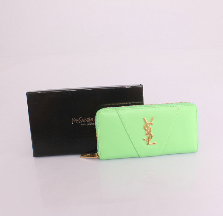 YSL zip wallet 1357 green
